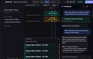 AI feature to layout data to create timeline