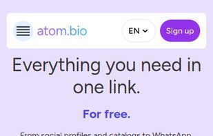 atom.bio offers unlimited links, WhatsApp integration, Google Maps, forms, reviews, and analytics—making it one of the best link in bio tools for businesses and entrepreneurs who want a professional online presence in minutes.