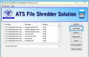 Atom TechSoft File Shredder screenshot 1