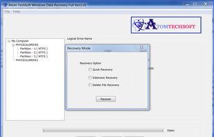 Atom TechSoft Windows Recovery screenshot 1