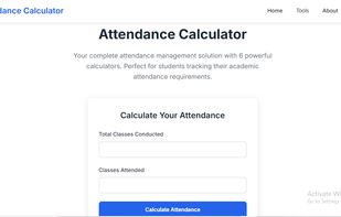 Attendance Calculator is a free online tool that helps students and teachers quickly calculate attendance percentages and track class eligibility with ease.