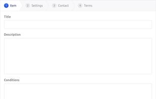 Form to create a new auction