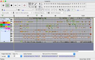 Audacity 2.2.0 MIDI playback running on macOS