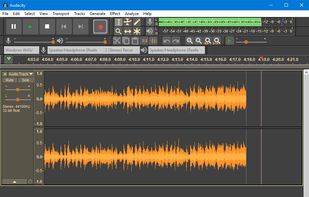 Recording with Audacity 2.2.0 in Dark theme on Windows 10