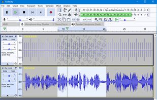 Audacity 2.2.0 in default Light theme running on Windows 10