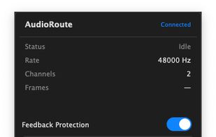AudioRoute menu bar app — connected to daemon, showing audio status, recording controls, and one-click "Record to File" with recent recording history.   