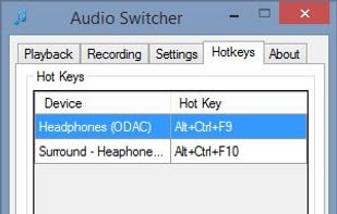 Audio switcher screenshot 2