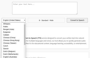A wide range of languages is supported.