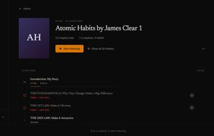 Chapter list to Atomic Habits
