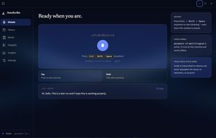 Home Page view of AuraScribe 