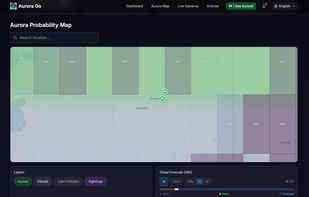 Discover recommended viewing spots in popular aurora regions, with embedded nearby webcams to check real-time conditions.