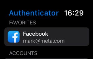Authenticator for Apple Watch