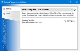 Auto-Complete Lists Report for Outlook screenshot 1