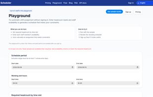 Try optimization without an account—set coverage and availability, then run a schedule.