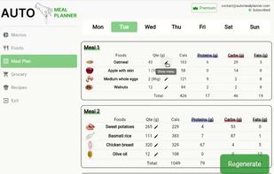 Generate a custom meal plan