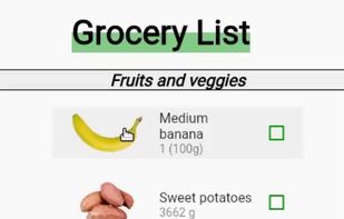 View grocery list