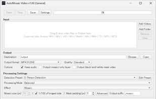 AutoMosaic Video (General edition) English interface