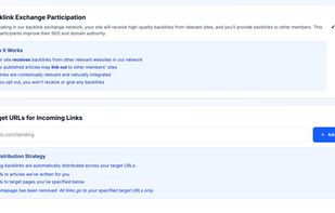 Backlink dashboard