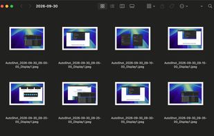 A folder per day, with the date, time and display in every file name.
