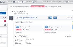 Reservation detail (website version)