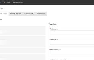 The form builder uses an easy drag-and-drop interface.