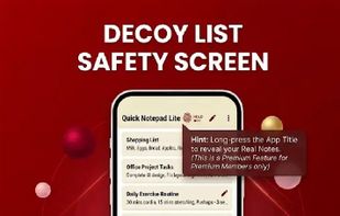 Fake / decoy notepad at startup for extra privacy. Your main notepad will be hide under this decoy notepad! (This option is for premium user only)