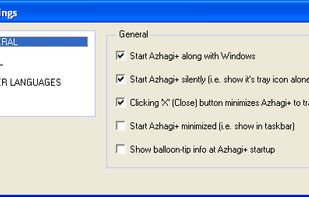 Azhagi+ settings in Windows