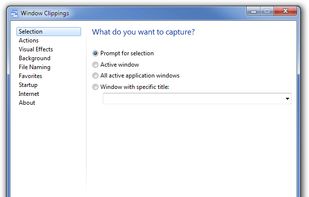Options - selection tab