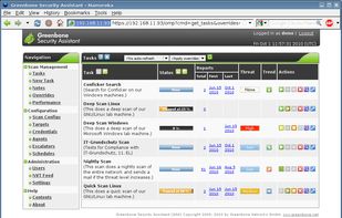 OpenVAS screenshot 1