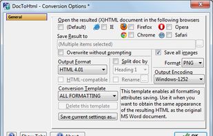 Conversion Options Dialog
