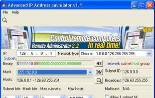 Advanced IP Address Calculator screenshot 1