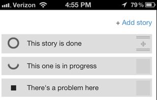 The story list on an iPhone 4s.
