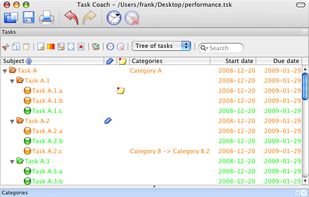 Tasks and categories (release 0.72.0 on Mac OS X)