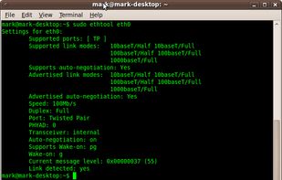 Ethtool screenshot 1