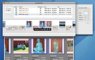 Move a folder in time by using the changes-interface or dragging around. Alternatively you can directly change the image's date and time.