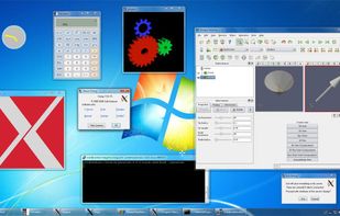 Xming -multiwindow mode on Windows 7 with five clients including a remote ParaView.