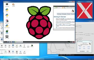 XDMCP on one X server used to access a remote Raspberry Pi and a few clients on another.