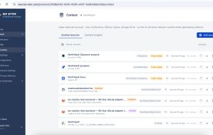 Connect your codebase, Jira, Confluence, Figma, Drive, and meeting transcripts as context sources.