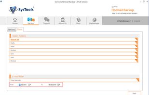 Select time intervals to apply E-mail filter