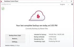 BackBlaze screenshot 2