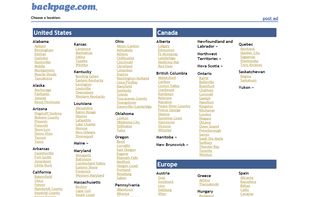 Main Page - Landing Page  of Backpage