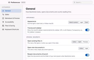 Preferences page