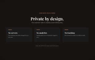 Everything runs in your browser. No servers, no analytics, no account.