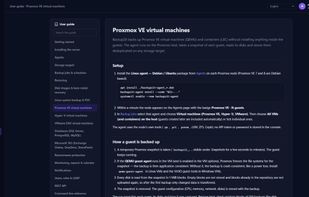 User guide built into the console (Proxmox VE chapter)