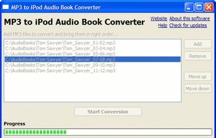 MP3 to iPod Audio Book Converter screenshot 1