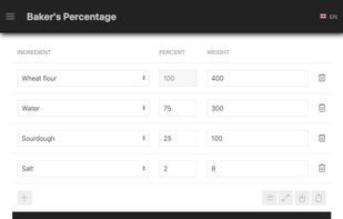 Baker's Percentage Calculator screenshot 1