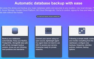 Main feature set and what Bakup.io offers.