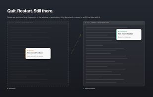 Restart the app, notes are still there.