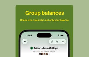 Check group balances, and see not only who you owe and who owes you but also other groups members balances.