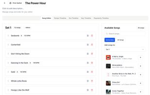 Easily build setlists